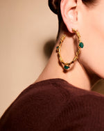 Cargar imagen en el visor de la galería, Aretes Green Maxi Hoops