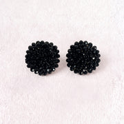 Aretes Topo Artesanal Negros Grande