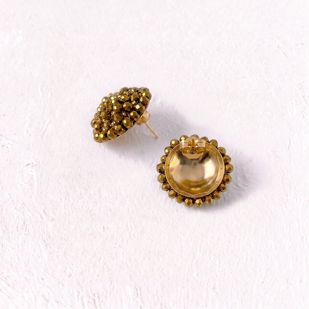 Aretes Topo Artesanal Dorado Grande