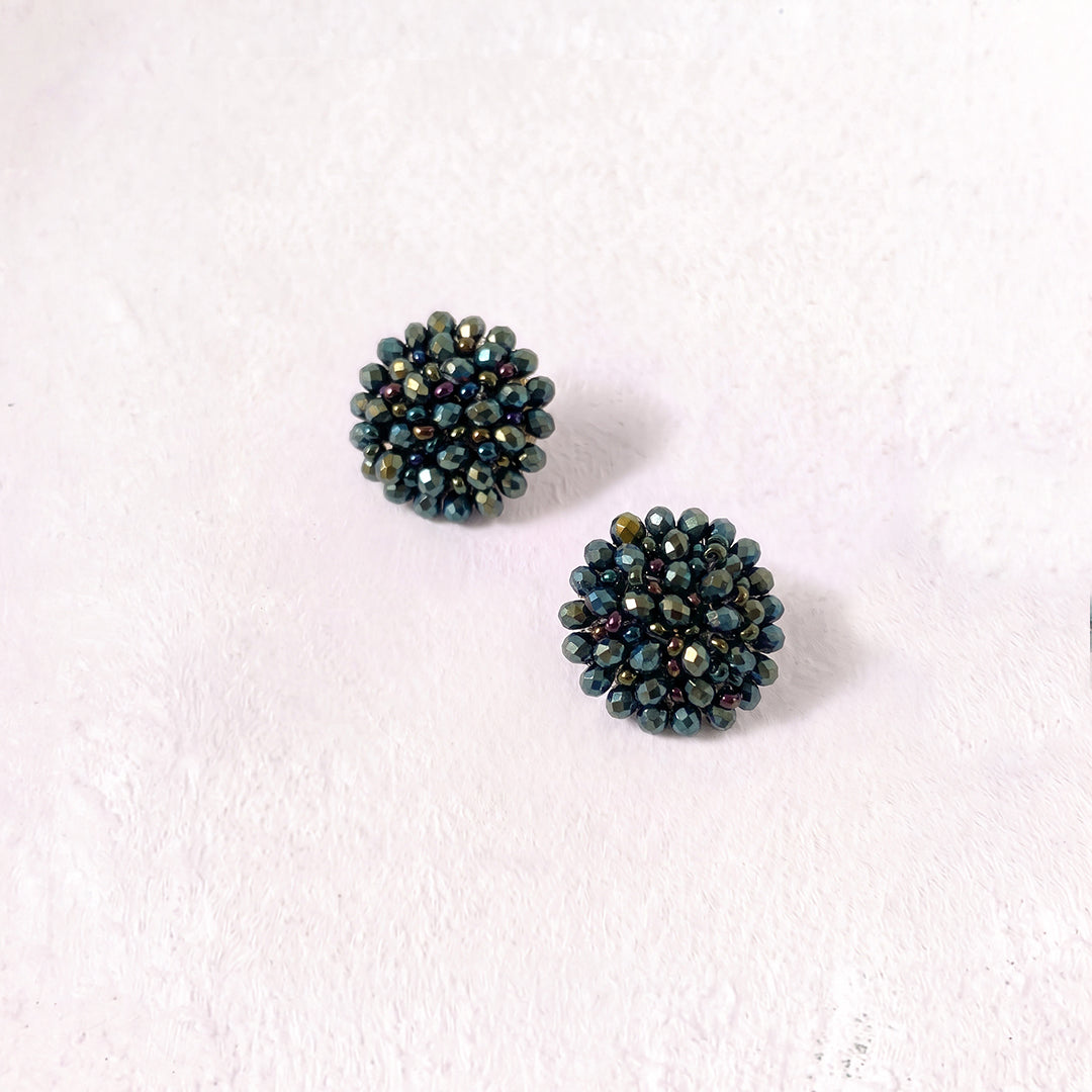 Aretes Topo Artesanal Iridiscente Pequeño