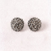 Aretes Topo Artesanal Gris Grande