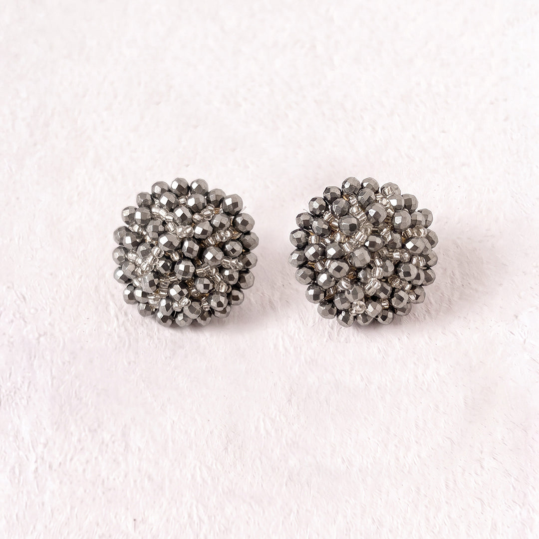 Aretes Topo Artesanal Agua Marina Grande