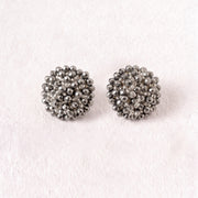 Aretes Topo Artesanal Gris Grande