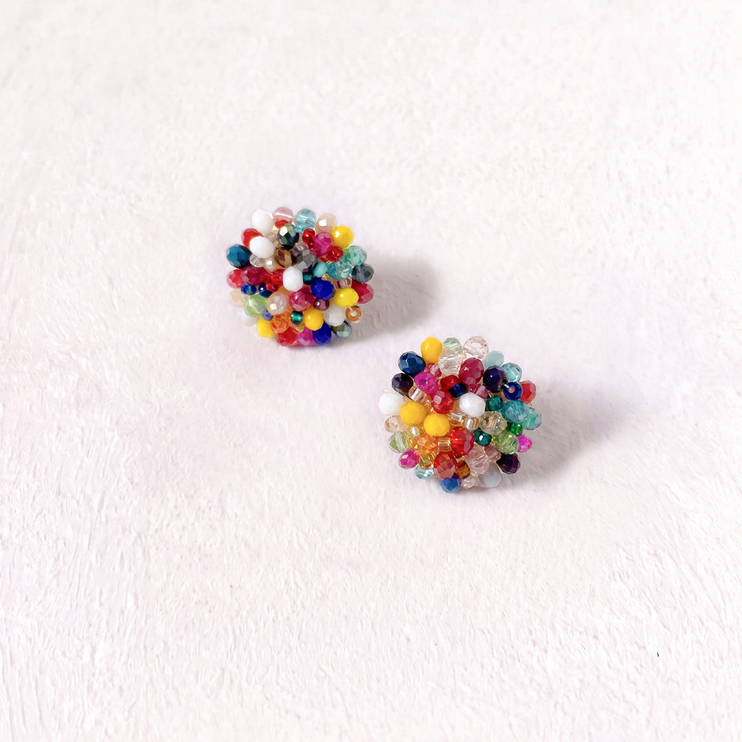 Aretes Topo Artesanal Iridiscente Pequeño