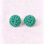 Aretes Topo Artesanal Agua Marina Grande