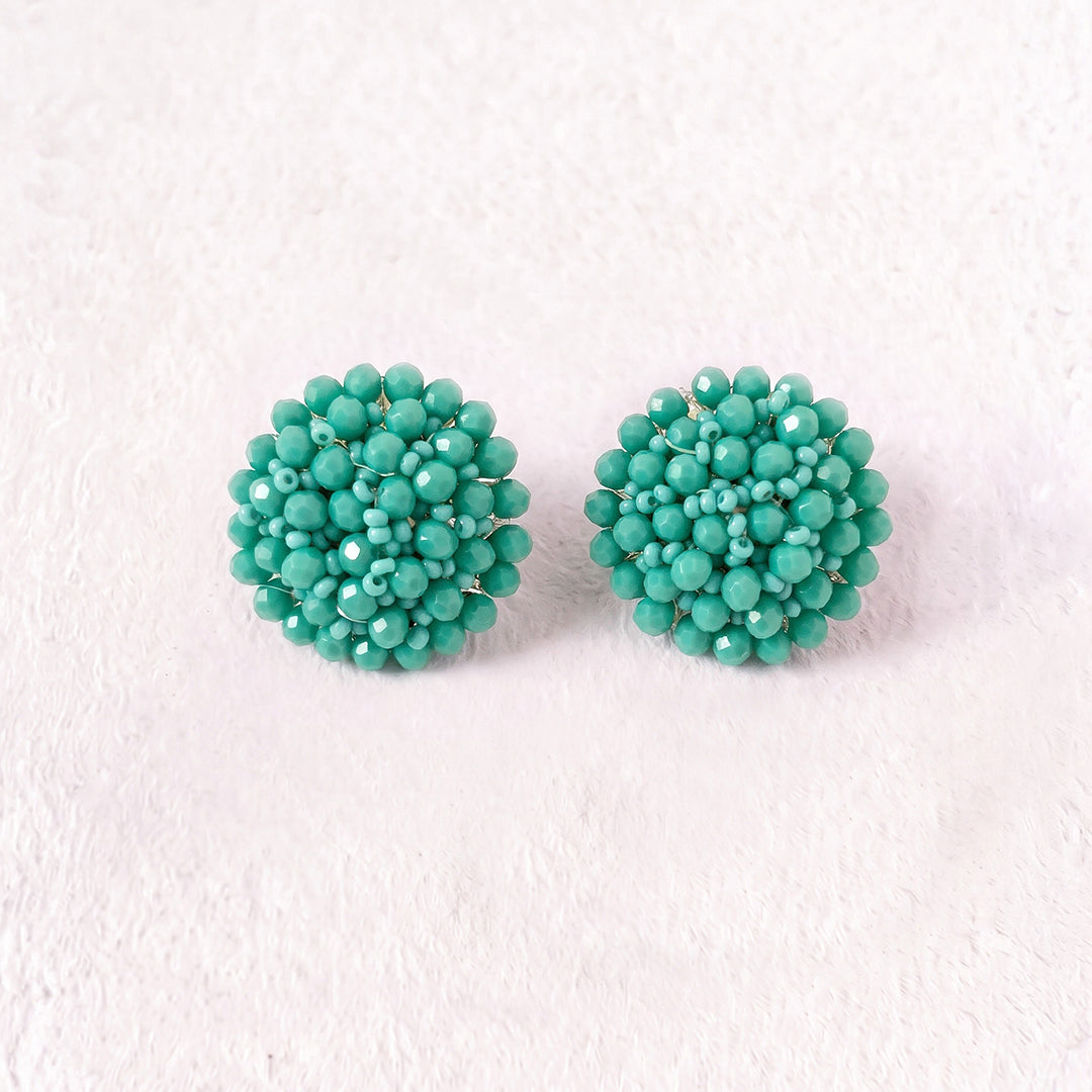 Aretes Topo Artesanal Agua Marina Grande