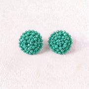 Aretes Topo Artesanal Agua Marina Grande