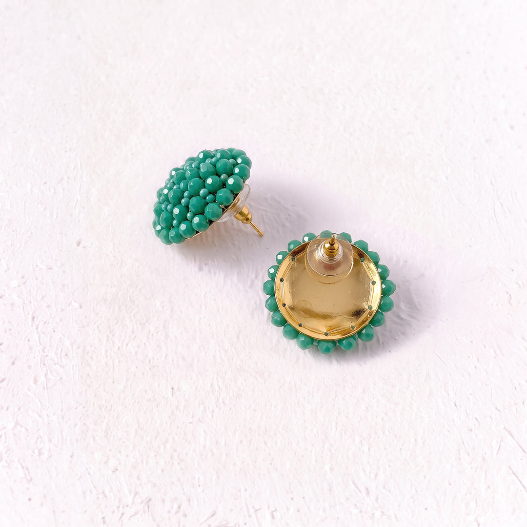 Aretes Topo Artesanal Agua Marina Grande