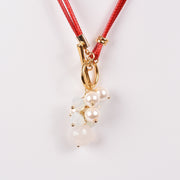 Collar Corbatero Rojo Perlado