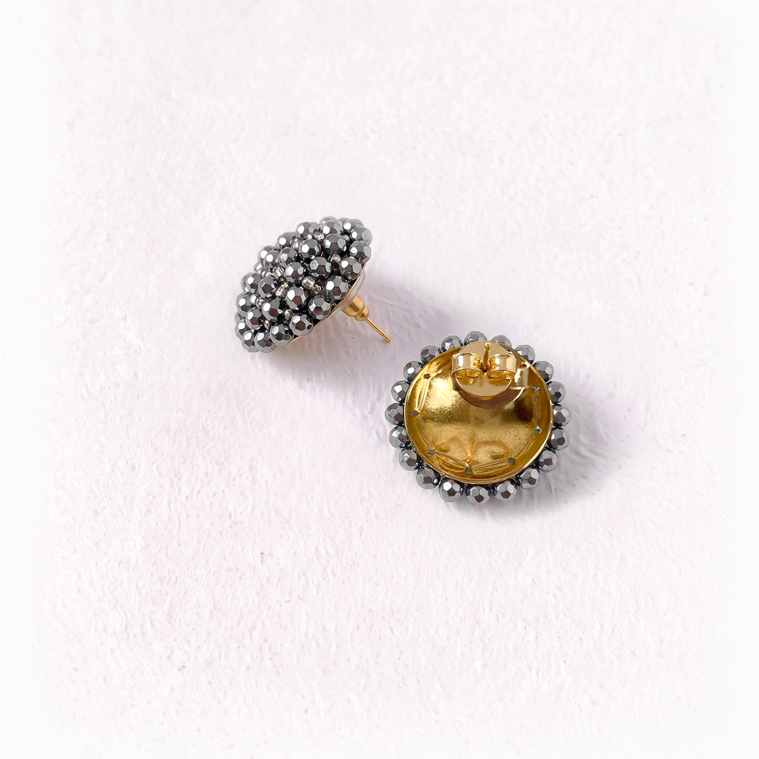 Aretes Topo Artesanal Plateado Pequeño