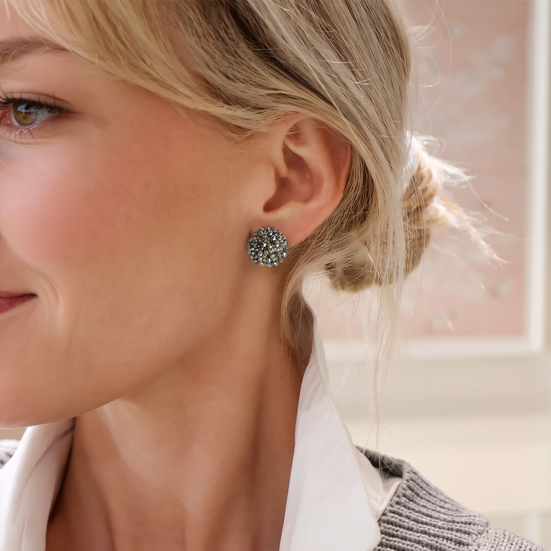 Aretes Topo Artesanal Plateado Pequeño