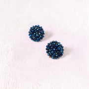 Aretes Topo Artesanal Azul Pequeño