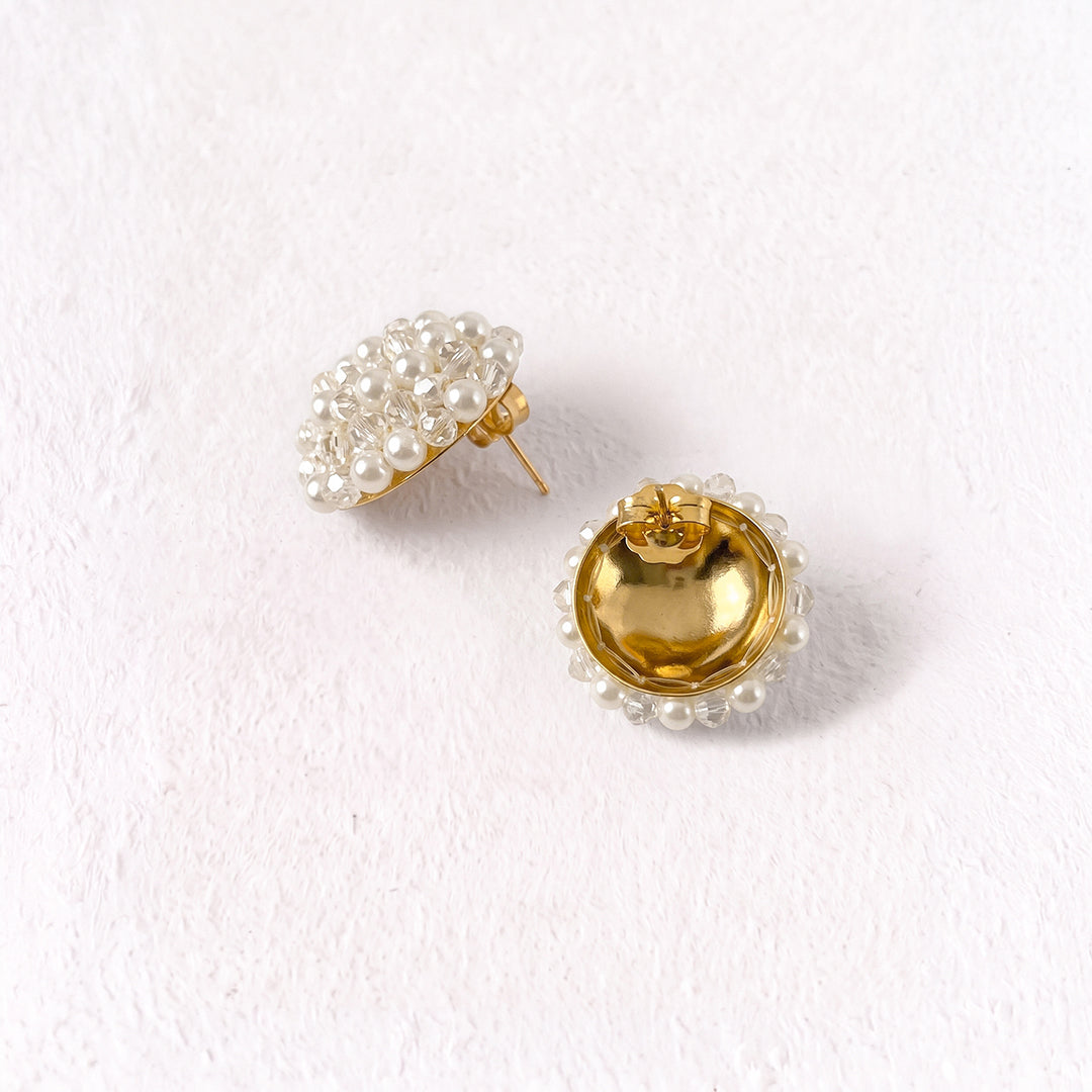 Aretes Topo Artesanal Perla Grande