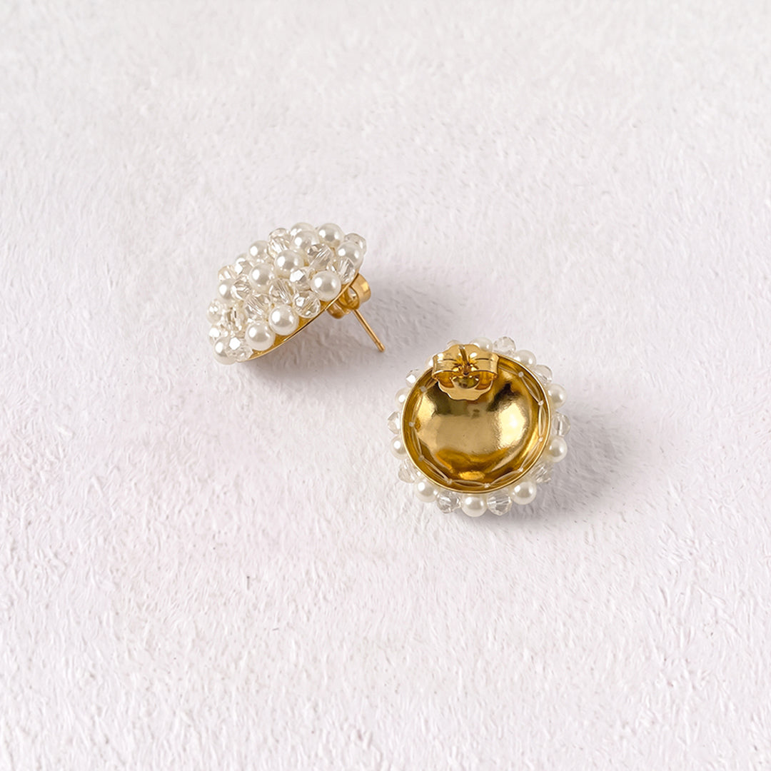 Aretes Topo Artesanal Perla Grande