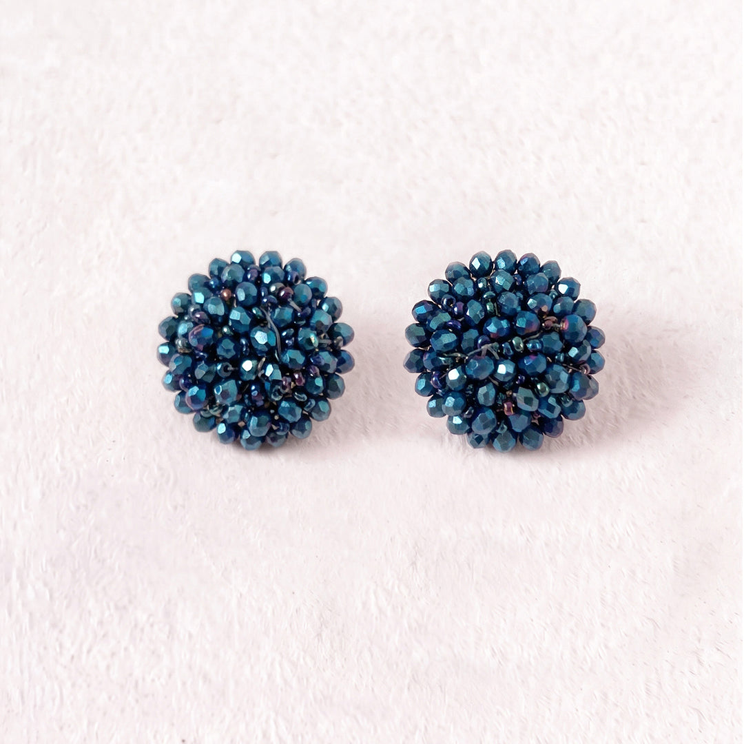 Aretes Topo Artesanal Agua Marina Grande