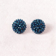 Aretes Topo Artesanal Azul Grande