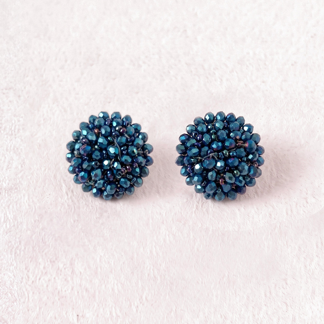 Aretes Topo Artesanal Agua Marina Grande