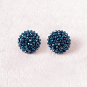 Aretes Topo Artesanal Azul Grande