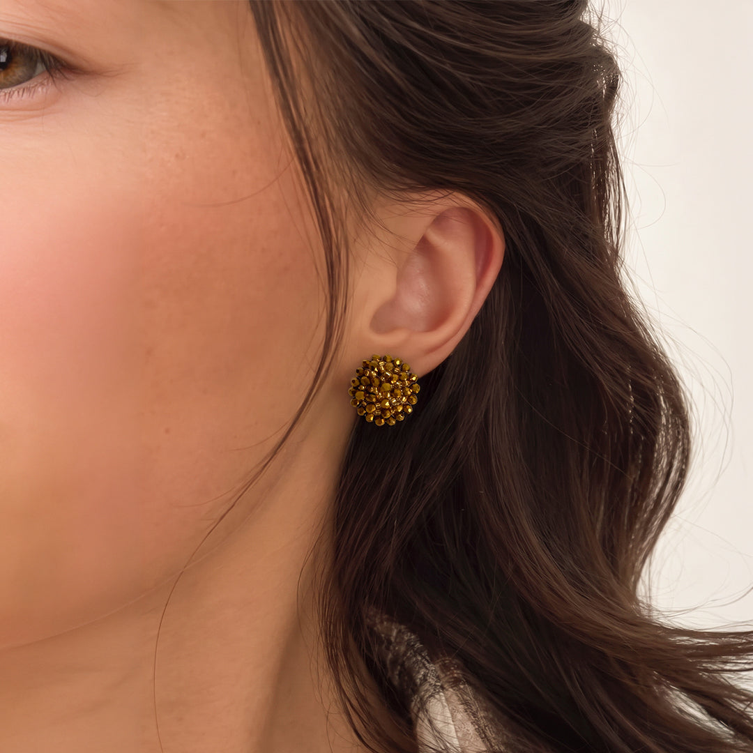 Aretes Topo Artesanal Dorado Pequeño