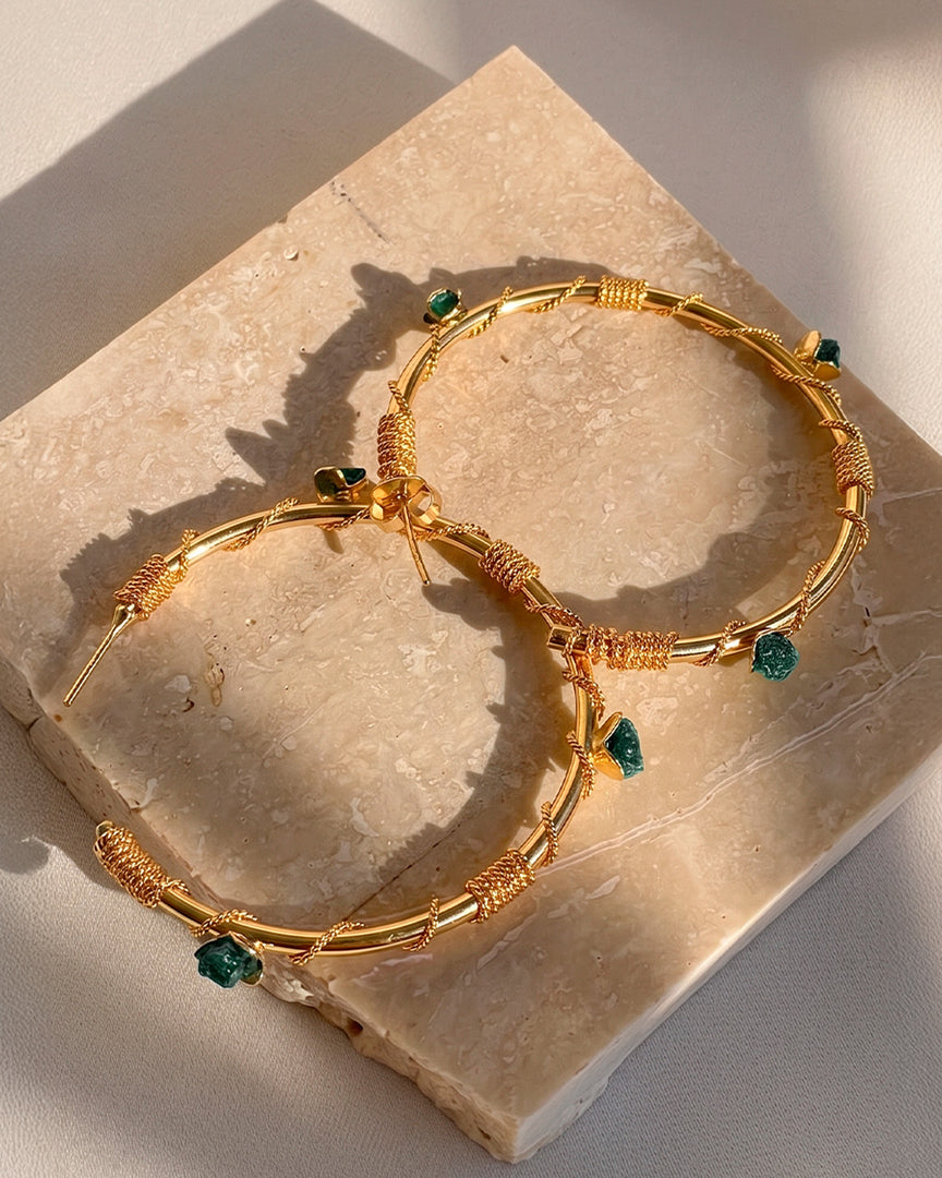Aretes Green Maxi Hoops